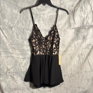 Iris Basic black beige Sleeveless Peplum jumper skort dress skirt and shorts NWT